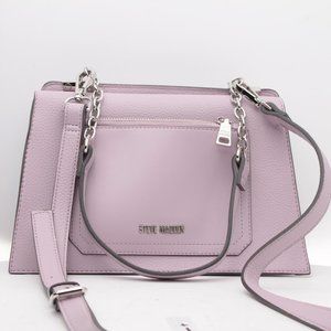 Steve Madden Lilac Leather Shoulder Bag with Silver Chain